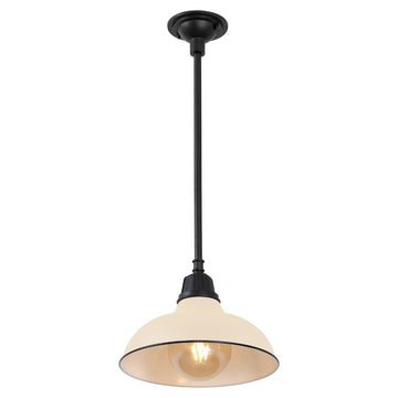 Jasper 12.25" Farmhouse Industrial Indoor/Outdoor Iron LED Pendant